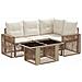 Set Divano da Giardino 5 pz Beige e Bianco Crema polyrattan - Foto miniatura 1