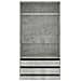 Armadio Grigio Cemento 100x50x200 cm in Legno Multistrato - Foto miniatura 2