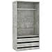 Armadio Grigio Cemento 100x50x200 cm in Legno Multistrato - Foto miniatura 1