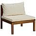 Set Divani Da Giardino 9 Pz Con Cuscini Crema In Legno Acacia - Foto miniatura 9