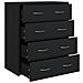 Credenza con 4 Cassetti 60x30,5x71 cm Nera - Foto miniatura 2
