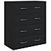 Credenza con 4 Cassetti 60x30,5x71 cm Nera - Foto miniatura 3
