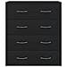 Credenza con 4 Cassetti 60x30,5x71 cm Nera - Foto miniatura 7