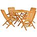 Set Da Pranzo Per Giardino 5 Pz In Legno Massello Di Teak - Foto miniatura 1