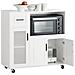 Credenza Con Ruote Mobile Per Microonde Da Cucina Con 1 Cassetto, 3 Ante Armadio Cucina 89x40x89cm Coolore Bianco Fsb78-w Sobuy - Foto miniatura 1