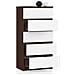 Cassettiera K60, 5 cassetti, 60x40x121 cm, Weng? e Bianco - Foto miniatura 2