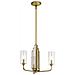 Lampadario Contemporaneo Kimrose Acciaio Ottone Spazzolato Vetro 3 Luci E14 - Foto miniatura 1