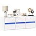 Mobile Tv A Parete Con Luci Led Bianco 130x31x45 Cm - Foto miniatura 1