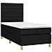 Letto A Molle Con Materasso E Led Nero 100x200 Cm In Tessuto - Foto miniatura 2