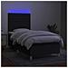 Letto A Molle Con Materasso E Led Nero 100x200 Cm In Tessuto - Foto miniatura 3