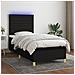 Letto A Molle Con Materasso E Led Nero 100x200 Cm In Tessuto - Foto miniatura 8