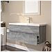 Mobile Bagno E Lavabo Integrato Grigio Sonoma Legno Multistrato - Foto miniatura 3