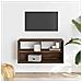 Mobile Tv Rovere Marrone 80x31x39,5cm Legno Multistrato Metallo - Foto miniatura 3
