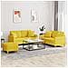 Set Di Divani 3 Pz Con Cuscini Giallo Chiaro In Tessuto - Foto miniatura 1