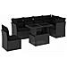 Set Divani Da Giardino Con Cuscini 7pz Nero Polyrattan - Foto miniatura 2
