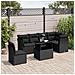 Set Divani Da Giardino Con Cuscini 7pz Nero Polyrattan - Foto miniatura 1