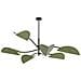 Lampada A Sospensione Lotus In Acciaio Nero E Velluto Verde - Foto miniatura 1
