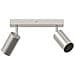 Faretto da soffitto 2 vie regolabili nichel spazzolato GU10 - Foto miniatura 1