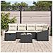 Set Divano da Giardino 7 Pezzi con Cuscini Rattan Nero - Foto miniatura 3