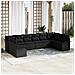 Set Divano da Giardino con Cuscini Nero Polyrattan - Foto miniatura 2