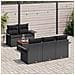 Set Divano Giardino 6 Pezzi con Cuscini Nero Polyrattan Acacia, Divano Giardino 2 Posti con Ripostiglio & Cuscini Nero Polyrattan - Foto miniatura 3