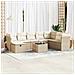 Set Divano da Giardino 9 pz con Cuscini Beige in Polyrattan - Foto miniatura 2