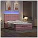 Struttura Letto Pouf con Materassi Rosa 140x190 cm in Velluto - Foto miniatura 3
