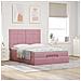 Struttura Letto Pouf con Materassi Rosa 140x190 cm in Velluto - Foto miniatura 4