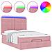 Struttura Letto Pouf con Materassi Rosa 140x190 cm in Velluto - Foto miniatura 5