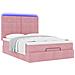 Struttura Letto Pouf con Materassi Rosa 140x190 cm in Velluto - Foto miniatura 6
