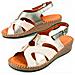 Sandalo Con Zeppa Leida Beige Beige Pelle Naturale - Foto miniatura 1
