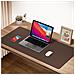 Tappetino Per Scrivania Mousepad In Pelle Antiscivolo Xl 120x60 Cm Marrone - Foto miniatura 3