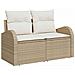 Set Divano da Giardino con cuscino 6 pcs Beige Poly Rattan - Foto miniatura 4