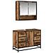 Set di mobili per il bagno 2 pcs Legno vecchio 80 x 33 x 60 cm - Foto miniatura 1