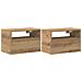 Comodini a Muro 2 pz Rovere Artigianale 45x26x28,5 cm - Foto miniatura 1