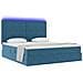 Letto con contenitore e LED Blu Scuro 160 x 200 cm Velluto - Foto miniatura 3