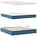 Letto con contenitore e LED Blu Scuro 160 x 200 cm Velluto - Foto miniatura 9