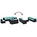 Set Salotto da Giardino con Cuscini 9pz Nero in Polyrattan - Foto miniatura 6