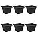 Vaso quadrato per fiori 6 pcs Nero 23 x 23 x 17,5 cm Plastica - Foto miniatura 1