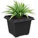 Vaso quadrato per fiori 6 pcs Nero 23 x 23 x 17,5 cm Plastica - Foto miniatura 3