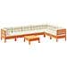 Set Divani Giardino 8 pz con Cuscini Marrone Cera Massello Pino - Foto miniatura 1