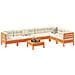 Set Divani Giardino 8 pz con Cuscini Marrone Cera Massello Pino - Foto miniatura 2