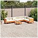 Set Divani Giardino 8 pz con Cuscini Marrone Cera Massello Pino - Foto miniatura 3
