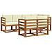 Set di divani da esterno con cuscino 7 pcs Naturale e Crema - Foto miniatura 1