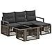 Set Divano da Giardino 5 pz Grigio e Grigio Scuro polyrattan - Foto miniatura 1