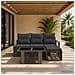 Set Divano da Giardino 5 pz Grigio e Grigio Scuro polyrattan - Foto miniatura 10