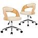Sedie Da Pranzo Girevoli 2 Pz Crema In Legno Curvo E Similpelle - Foto miniatura 2