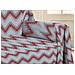 Telo Arredo Multiuso Linea Pensieri Delicati In 100% Cotone Dis Zig Zag 7672 Singolo Rosso - Foto miniatura 5