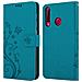 Custodia Compatibile Con Honor 20 Lite In Blu Fiore - Coperchio Protettivo In Design Floreale Con Chiusura Magnetica, Funzione Stand E Slot Per Carte - Foto miniatura 7