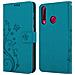 Custodia Compatibile Con Honor 20 Lite In Blu Fiore - Coperchio Protettivo In Design Floreale Con Chiusura Magnetica, Funzione Stand E Slot Per Carte - Foto miniatura 8